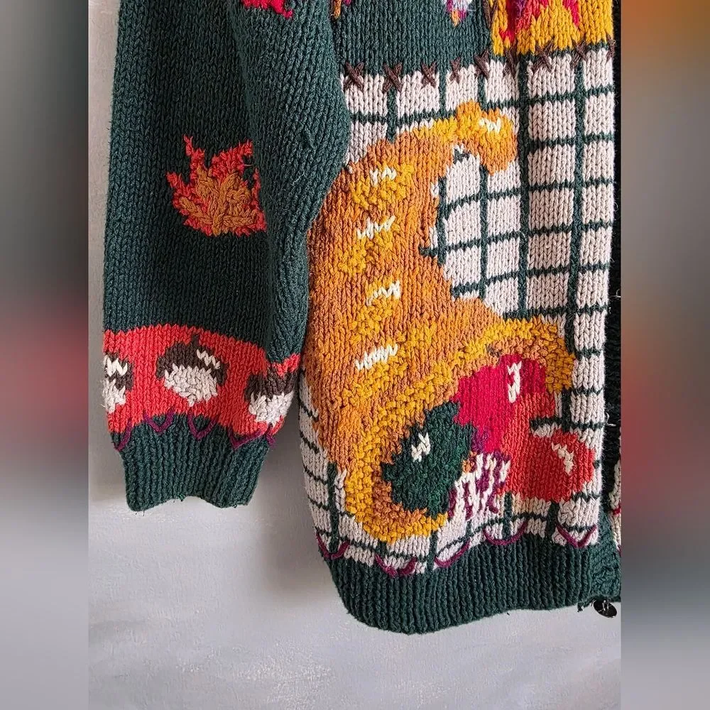 VTG Croft & Barrow Knitted By Hand Fall Sweater Size Small Petite Oversized